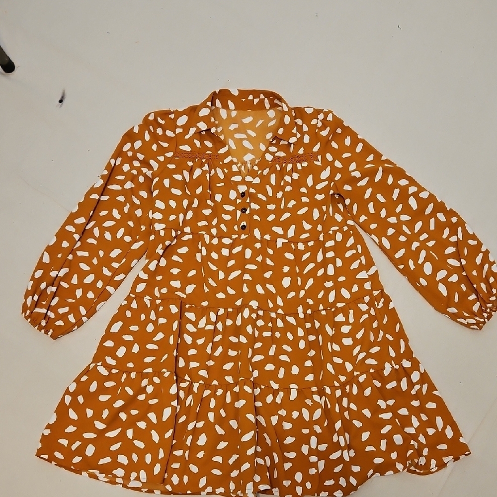 Women's Orange Patterned Tunic Top